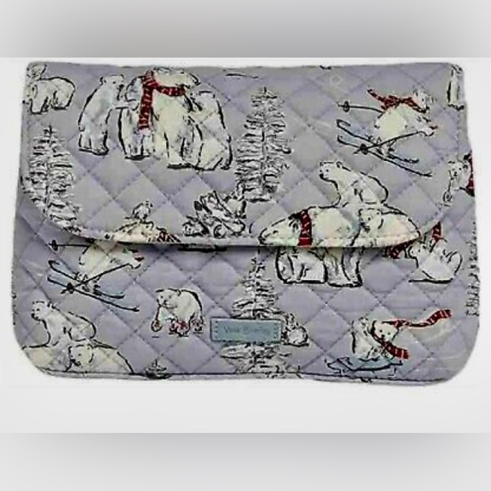 🌟Vera Bradley Iconic Brush & Cosmetic Case Beary Merry Limited Edition🌟  NWT
